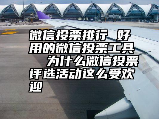 微信投票排行 好用的微信投票工具 为什么微信投票评选活动这么受欢迎