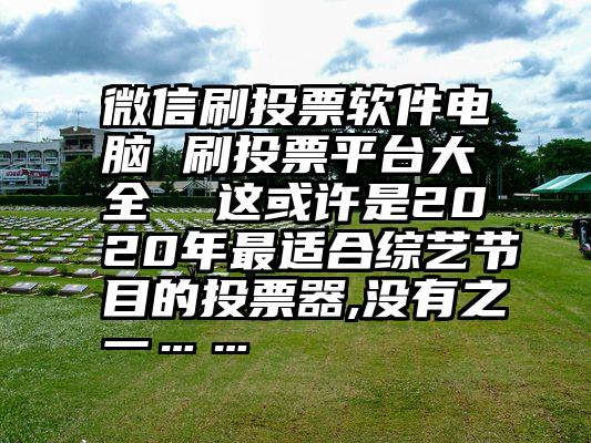 微信刷投票软件电脑 刷投票平台大全 这或许是2020年最适合综艺节目的投票器,没有之一……