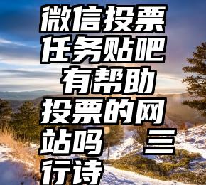 微信投票任务贴吧 有帮助投票的网站吗  三行诗