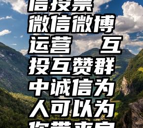 如何在微信投票 微信微博运营  互投互赞群中诚信为人可以为你带来良好的人缘